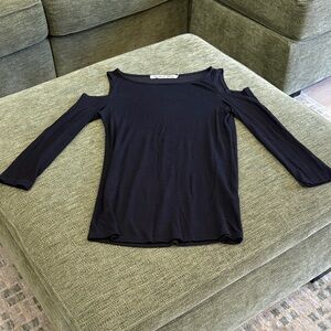 Michael Stars Black Cold Shoulder Long Sleeve Top